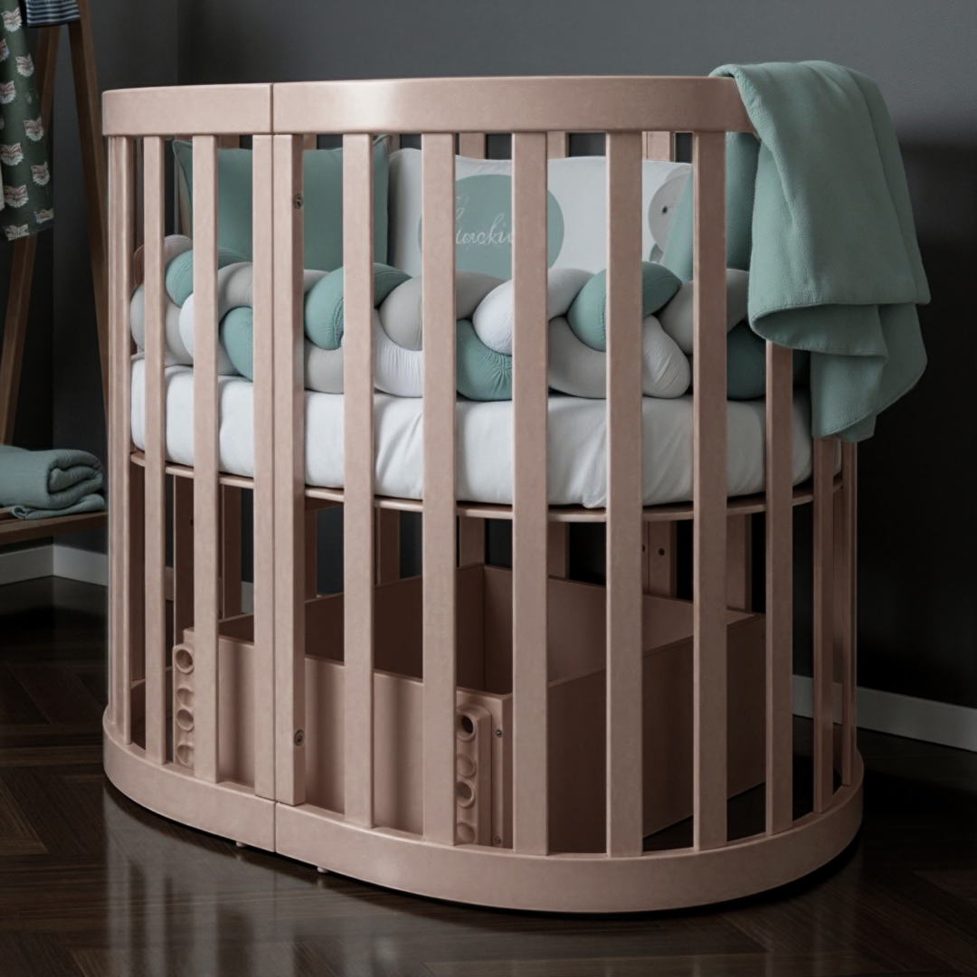 Příčný mechanismus houpání pro postýlky Mikko Gekko (90*70). Podélný, bez šuplíku. Cappuccino.